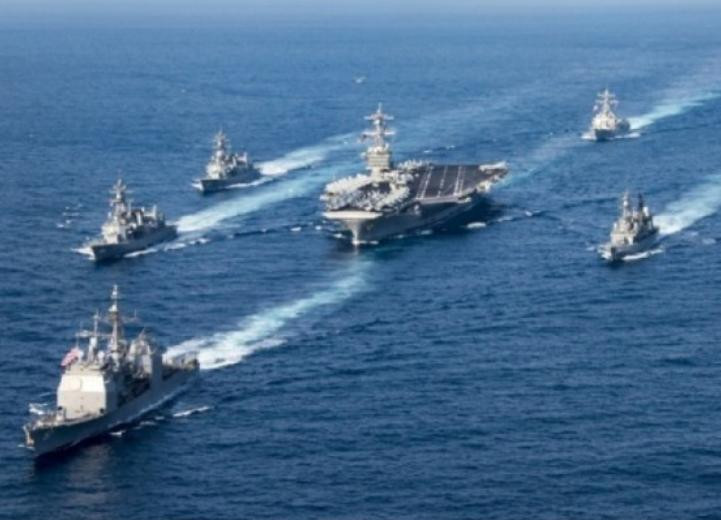Cụm tấn công tàu sân bay USS Carl Vinson. Ảnh: Sina