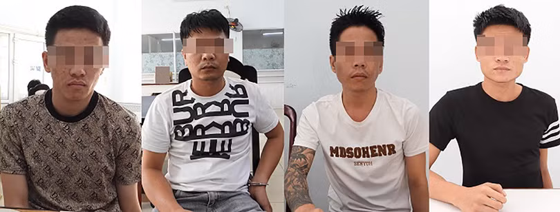 Các đối tượng bị tạm giữ tại cơ quan công an (ảnh CATP DN)