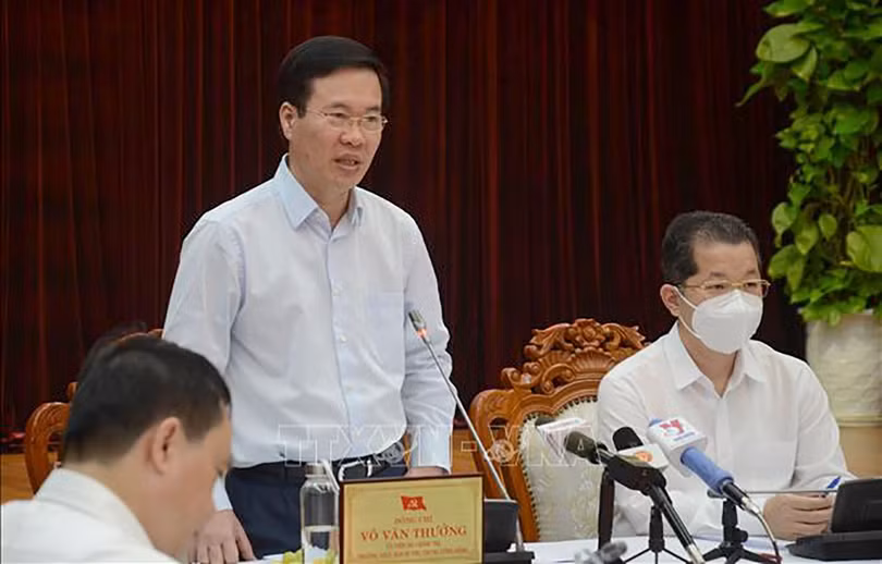 Thường trực Ban Bí thư Võ Văn Thưởng phát biểu chỉ đạo tại buổi làm việc