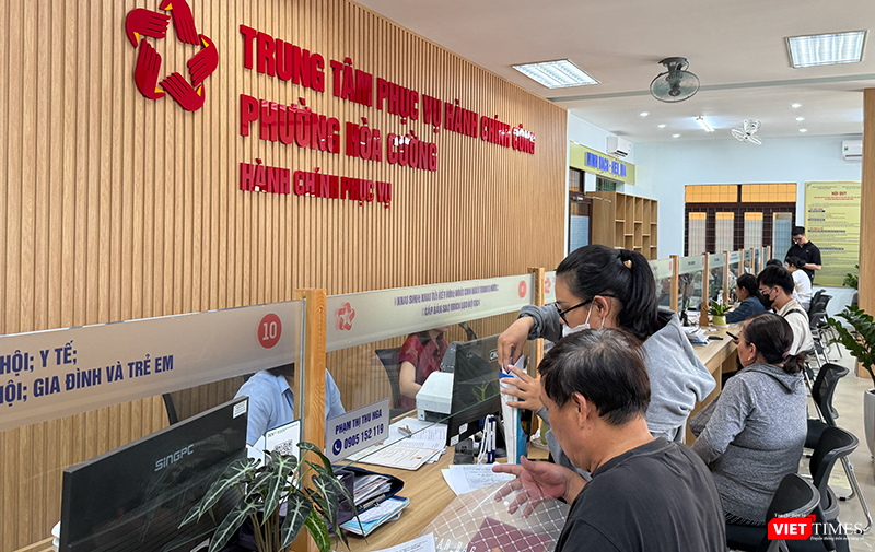 Trung tâm phục vụ dịch vụ hành chính công phường Hoà Cường, thành phố Đà Nẵng.