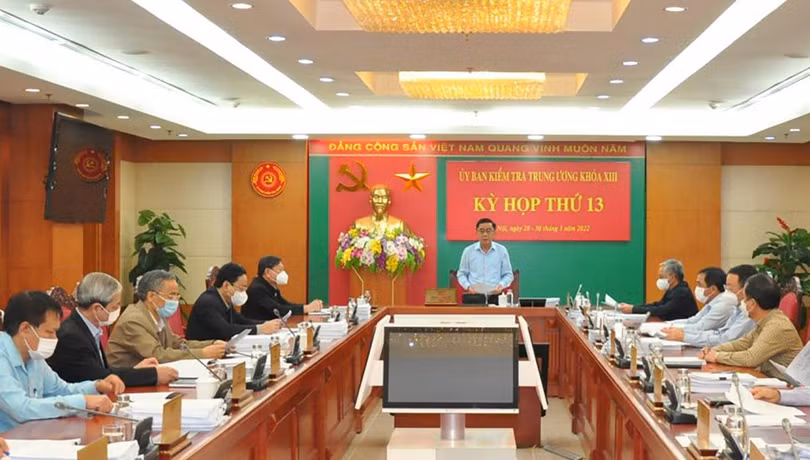 Quang cảnh kỳ họp thứ 13 của Ủy ban Kiểm tra Trung ương do đồng chí Trần Cẩm Tú - Ủy viên Bộ Chính trị, Bí thư Trung ương Đảng, Chủ nhiệm Ủy ban Kiểm tra Trung ương chủ trì