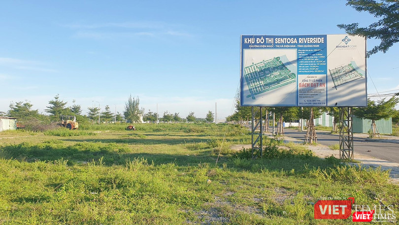 Một góc dự án đất nền tại khu đô thị mới Điện Nam - Điện Ngọc (Quảng Nam) do Công ty CP Bách Đạt An làm chủ đầu tư đang để hoang phế