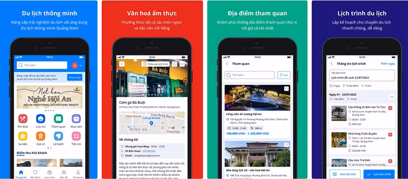 Ứng dụng trên thiết bị di động có từ khóa “QuangNam Tourism”