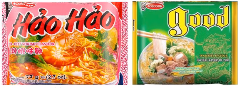 Sản phẩm mì Hảo Hảo và miến Good của Công ty CP Acecook Việt Nam mà Cơ quan An toàn thực phẩm Ireland thông báo thu hồi (Ảnh: FSAI)