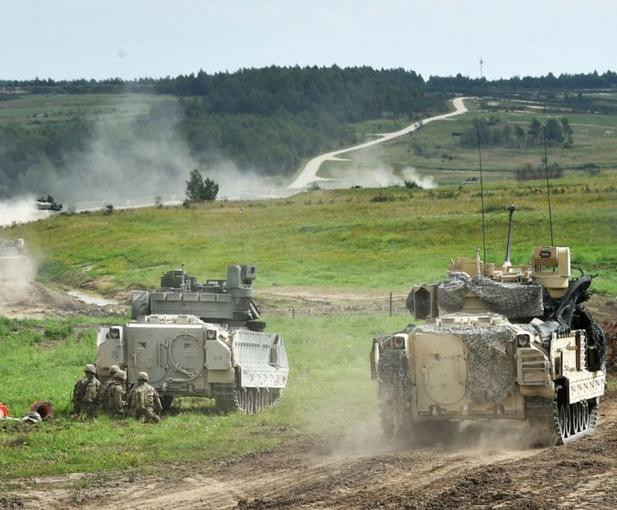 Lục quân Mỹ tiến hành huấn luyện ở Đức. Ảnh: Cankao.