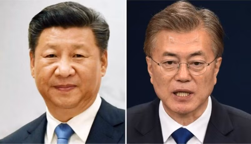 Chủ tịch Trung Quốc Tập Cận Bình và Tân Tổng thống Hàn Quốc Moon Jae-in đã tiến hành điện đàm. Ảnh: South China Morning Post