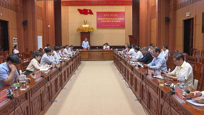 Quang cảnh Hội nghị công bố kế hoạch kiểm tra của Ban Bí thư năm 2024 đối với Ban Thường vụ Tỉnh uỷ Quảng Nam.