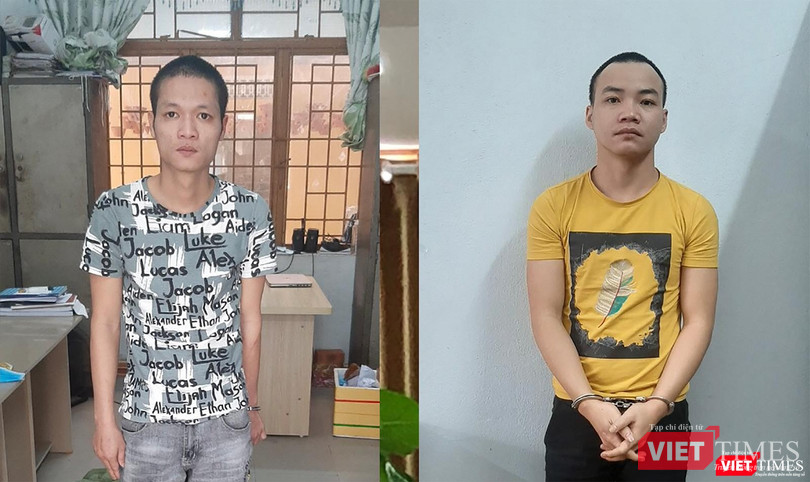 Các đối tượng Phạm Văn Minh và Lưu Minh Dương tại cơ quan công an.