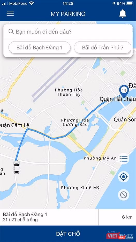 Ứng dụng My Parking được Đà Nẵng áp dụng để thu phí đậu đỗ xe