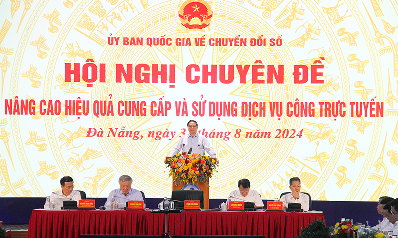 Thủ tướng Chính phủ Phạm Minh Chính, Chủ tịch Ủy ban Quốc gia về chuyển đổi số chủ trì Hội nghị chuyên đề Nâng cao hiệu quả cung cấp và sử dụng dịch vụ công trực tuyến diễn ra ngày 31/8, tại Đà Nẵng