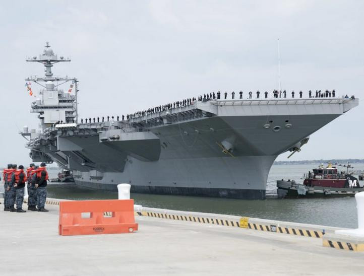 Tàu sân bay động cơ hạt nhân thế hệ mới USS Gerald Ford Mỹ. Ảnh: Sofrep News.