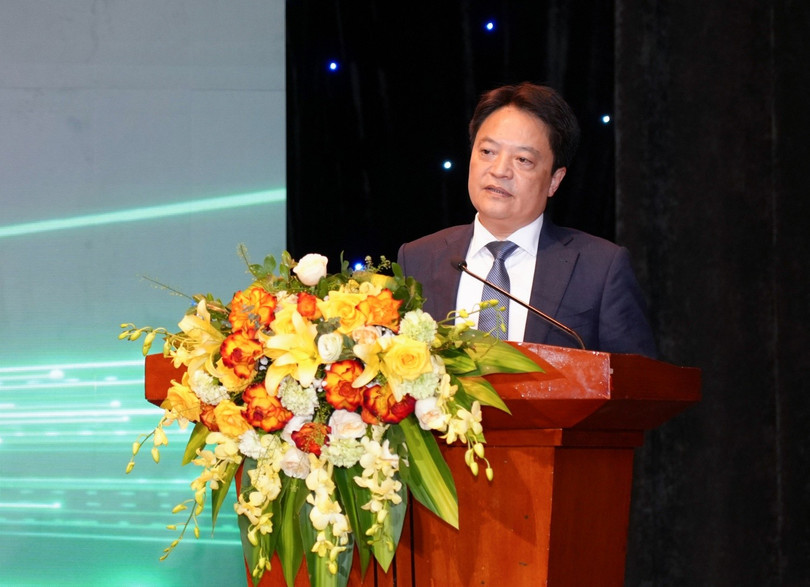 Đồng chí Hoàng Văn Quang - Bí thư Đảng ủy, Chủ tịch HĐQT PV Power phát biểu tại hội nghị.