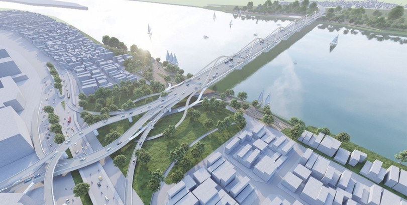 Cầu Trần Hưng Đạo, khởi công tháng 10/2025 giúp gia tăng kết nối 2 bên bờ sông Hồng