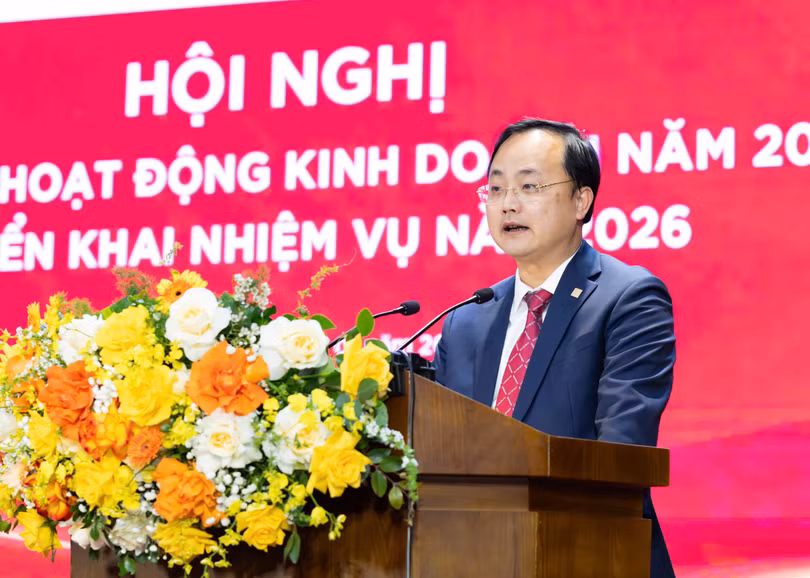 Đồng chí Tô Huy Vũ - Bí thư Đảng ủy, Chủ tịch Hội đồng thành viên Agribank phát biểu khai mạc Hội nghị