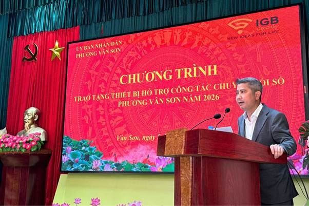 Ông Vũ Xuân Nguyên - Chủ tịch HĐQT IGB Group phát biểu