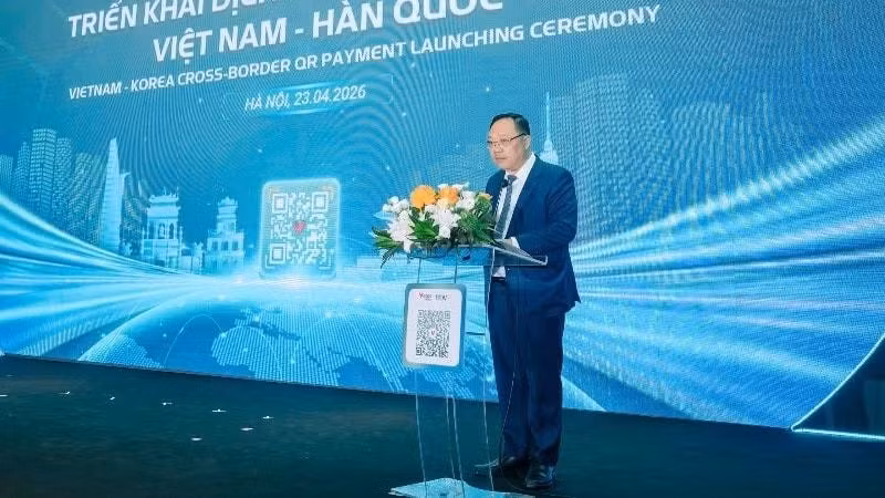 Ông Phạm Anh Tuấn - Vụ trưởng Vụ Thanh toán Ngân hàng Nhà nước Việt Nam - phát biểu tại sự kiện