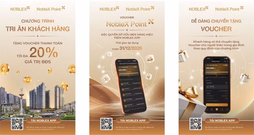 Khách hàng thân thiết của Sunshine sẽ được tặng Voucher NobleX Point có giá trị lên tới 10% giá trị hợp đồng gốc, có thể dùng thanh toán tối đa 20% giá trị BĐS mới