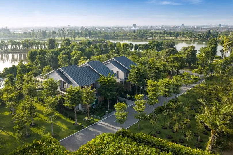 Không gian sống xanh mướt tại Eco Retreat sau hơn một năm khởi công. Ảnh: Phương Nguyên.