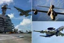 Các tàu sân bay, máy bay chiến đấu thế hệ thứ 5 và hệ thống phòng thủ tên lửa đã được Mỹ triển khai đến Trung Đông. Ảnh: IE.
