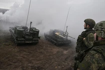 Các binh sĩ Nga tại khu vực tác chiến đặc biệt theo hướng Krasnoarmeysk. Ảnh: Sputnik.