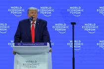 Tổng thống Mỹ Donald Trump tham dự Hội nghị Diễn đàn Kinh tế Thế giới (WEF) thường niên lần thứ 56 tại Davos, Thụy Sĩ, ngày 21/1. Ảnh: Reuters.