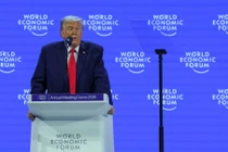 Tổng thống Mỹ Donald Trump tham dự Hội nghị Diễn đàn Kinh tế Thế giới (WEF) thường niên lần thứ 56 tại Davos, Thụy Sĩ, ngày 21/1. Ảnh: Reuters.