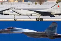 Máy bay tiêm kích MiG-31 (trên) và máy bay chiến đấu Su-35 của Nga. Ảnh: MW.