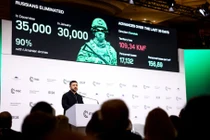 Tổng thống Ukraine Volodymyr Zelensky phát biểu tại Hội nghị An ninh Munich (MSC) ở Munich, Đức ngày 14/2. Ảnh: Reuters.