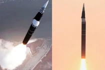 Triều Tiên phóng tên lửa siêu thanh Hwasong-16. Ảnh: MW.