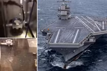 Sự cố tràn nước thải trên siêu tàu sân bay USS Gerald Ford của Mỹ. Ảnh: MW.