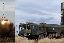 Hình ảnh tên lửa hành trình 9M729 (trái) và bệ phóng từ hệ thống Iskander-K. Ảnh: MW.
