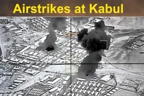 Bức ảnh tĩnh được trích từ video hôm 27/2 cho thấy khói bốc lên sau cuộc không kích của Pakistan nhằm vào Kabul, Afghanistan. Ảnh: Reuters.