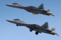 Máy bay chiến đấu Su-57 của Lực lượng Không quân Vũ trụ Nga. Ảnh: MW.