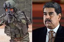 Hình ảnh một binh sĩ thuộc lục lượng Delta Force và Tổng thống Venezuela Nicolas Maduro. Ảnh: Getty.
