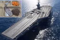 Siêu tàu sân bay lớp Nimitz của Mỹ và khẩu phần ăn trên tàu. Ảnh: MW.
