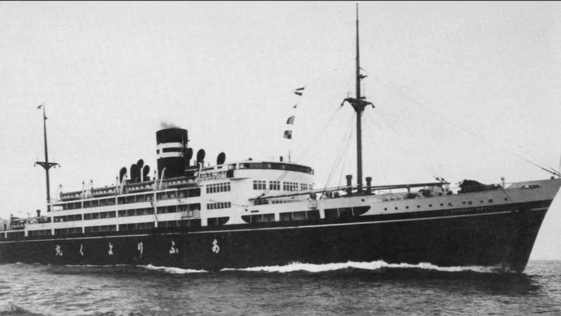 Con tàu Oryoku Maru bị đánh chìm tại vịnh Subic vào năm 1944. Ảnh: Wiki.