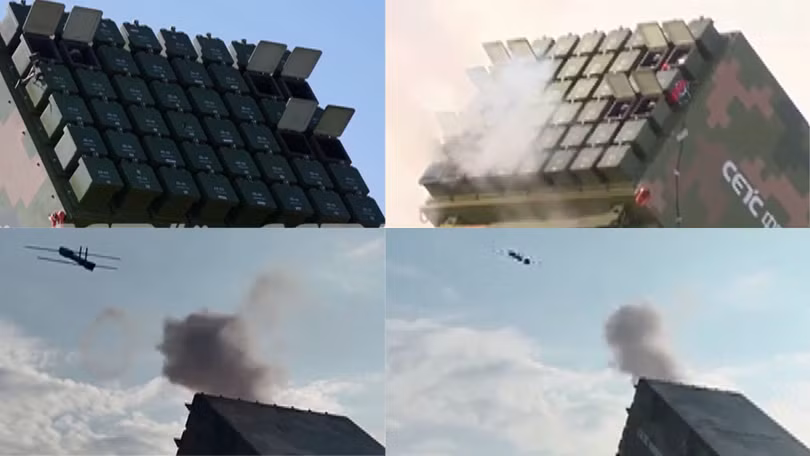 Hệ thống bầy đàn máy bay không người lái Atlas của Trung Quốc đang trong quá trình thử nghiệm. Ảnh: CCTV+ News