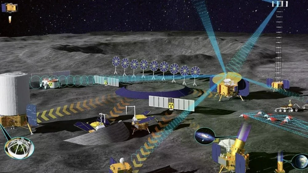 Các nhà nghiên cứu tại Viện Kỹ thuật Hệ thống Tàu vũ trụ Bắc Kinh đã công bố một robot bánh xe bán người được thiết kế để xây dựng, bảo trì và tiến hành nghiên cứu tại căn cứ trên Mặt Trăng, dự kiến ​​sẽ hình thành vào năm 2035. Ảnh: SCMP.