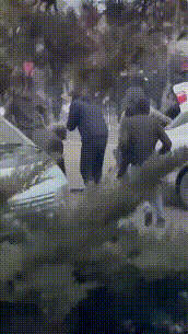 Những người biểu tình được phân phát vũ khí trên đường phố (Ảnh: Sina).