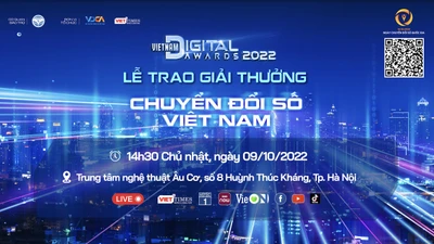 Lễ trao Giải thưởng Chuyển đổi số Việt Nam – Vietnam Digital Awards năm 2022 sẽ được tổ chức vào chiều Chủ nhật, ngày 9/10.