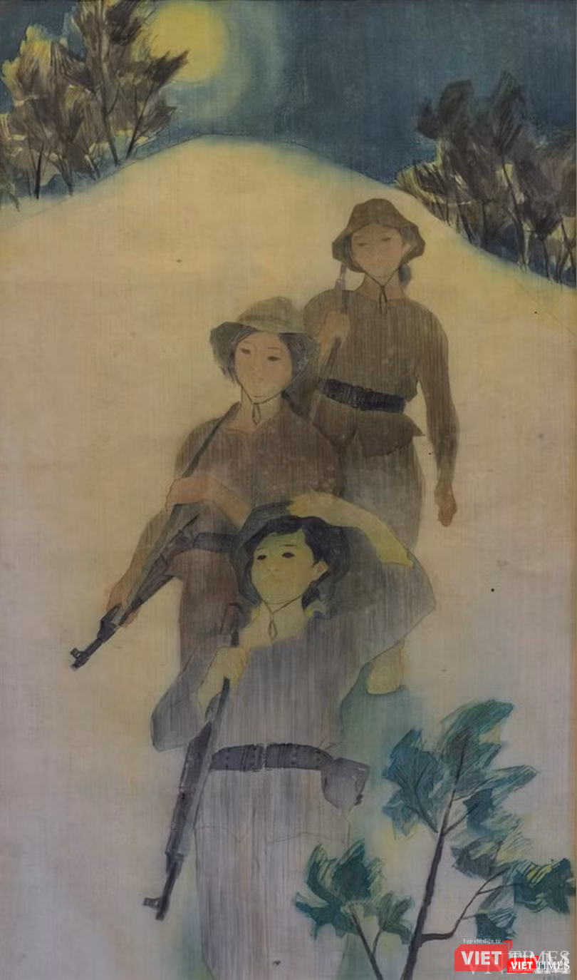Trăng trên cồn cát” (1976) của họa sĩ Nguyễn Văn Chung