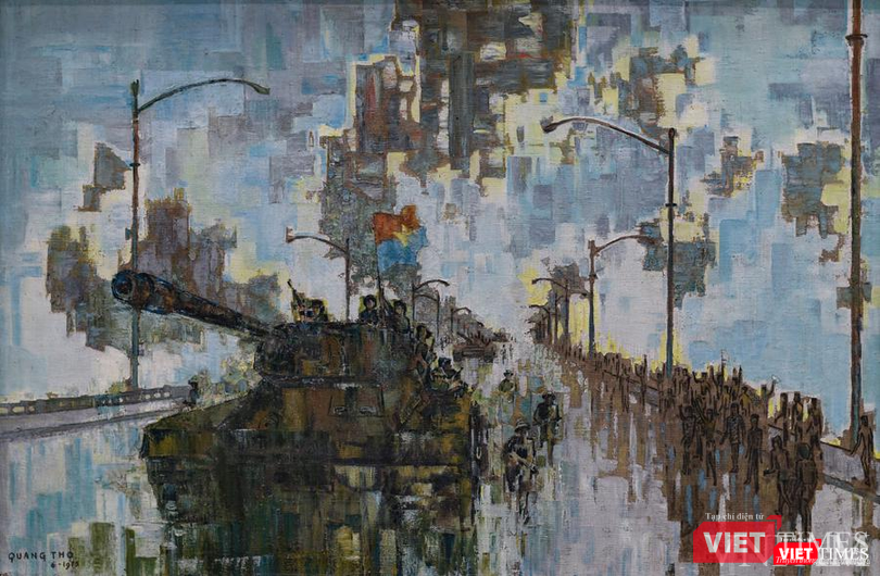 "Nắng xuân 1975" là tác phẩm sơn dầu của họa sĩ Quang Thọ
