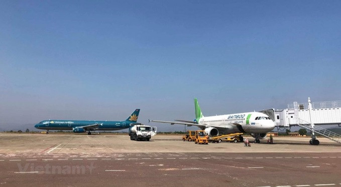 Vietnam Airlines tin rằng sẽ lỗ nặng nếu khai thác tuyến bay Việt - Mỹ nhưng hãng hàng không non trẻ Bamboo Airways thì nghĩ khác. (Ảnh: Vietnam+) Vietnam Airlines tin rằng sẽ lỗ nặng nếu khai thác tuyến bay Việt - Mỹ nhưng hãng hàng không non trẻ Bamboo Airways thì nghĩ khác. (Ảnh: Vietnam+)