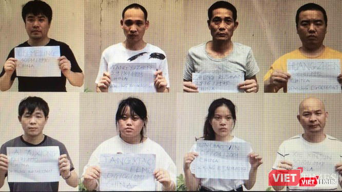 Nhóm người Trung Quốc nhập cảnh trái phép gần Tân Sơn Nhất bị bắt giữ hôm 30/7 (Ảnh: CATP) 