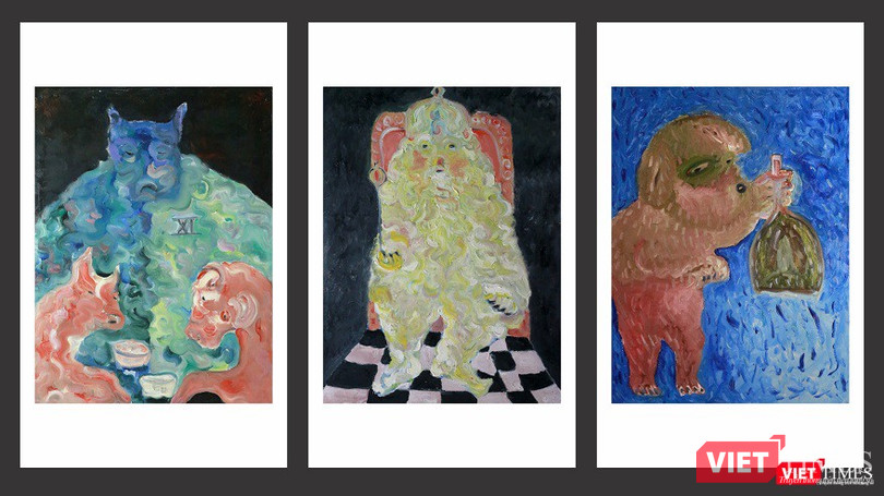 Tranh Bùi Hoàng Dương tại triển lãm khai mạc chiều 3/3