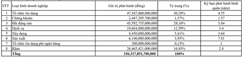 Quy mô phát hành 6 tháng đầu năm 2020 theo loại hình doanh nghiệp (Nguồn: HNX)