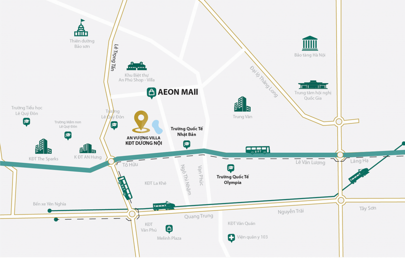 Vị trí dự án biệt thự An Vượng Villa