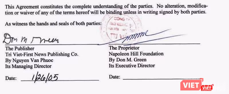 Hợp đồng bản quyền xuất bản độc quyền ấn bản tiếng Việt được ký từ năm 2005
