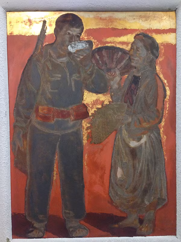 "Bát nước tình quân dân" - Tranh: Nguyễn Sỹ Ngọc