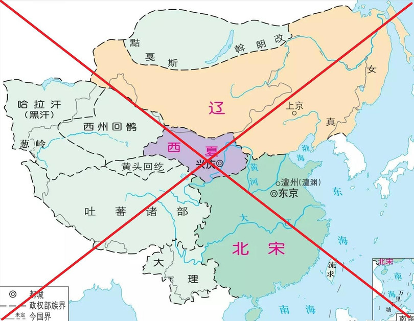 Bản đồ Trung Quốc thời Bắc Tống, "Đường 9 đoạn" đã được vẽ với quần đảo Trường Sa được gọi là "Vạn Lý Thạch Đường". Ảnh: Baidu Bản đồ Trung Quốc thời Bắc Tống, "Đường 9 đoạn" đã được vẽ với quần đảo Trường Sa được gọi là "Vạn Lý Thạch Đường". Ảnh: Baidu